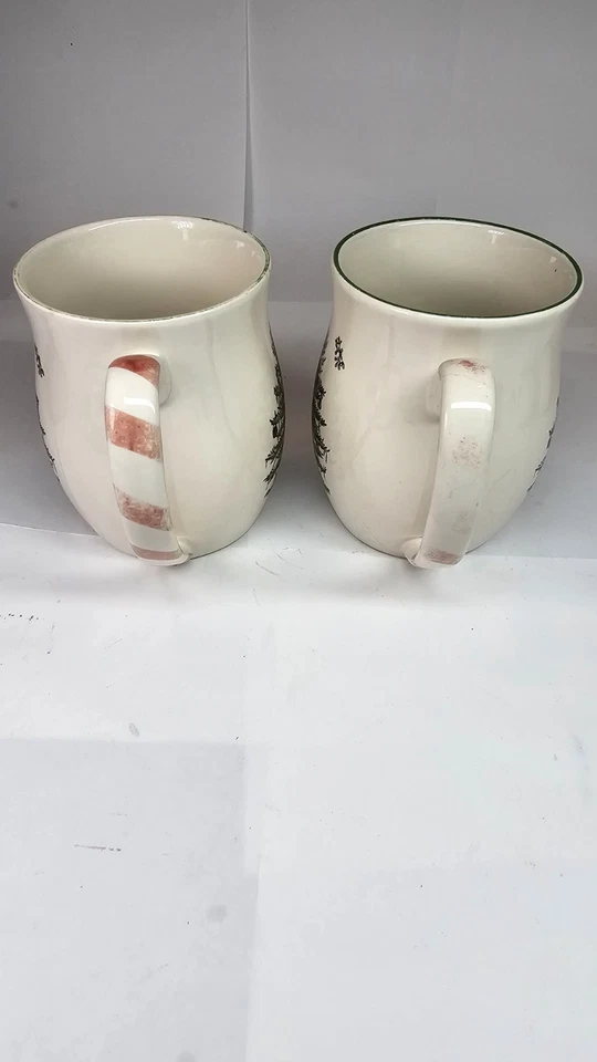 Pair of Spode Christmas Tree Mugs With Peppermint Candy Stripe Handles - Image 3 of 4