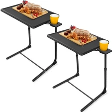 Multifunctional TV Tray Table - [2 Packs] Adjustable TV Dinner Tray Tables wi...