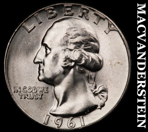 1961 Washington Quarter- Silver- Choice Gem Brilliant Unc+++ Luster #J2715