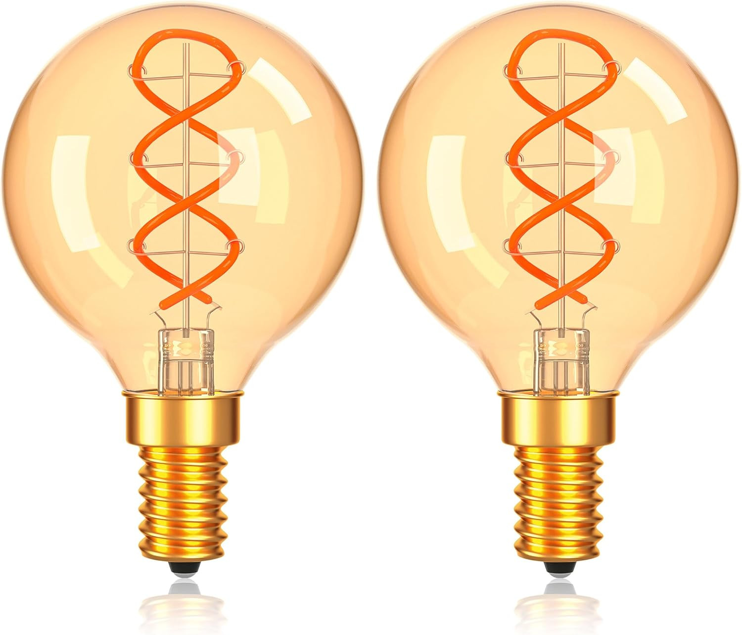 Dimmable G16.5 Amber Light Bulbs 25 Watt Equal 3W,Candelabra Edison Screw Bas...
