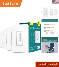 Smart Dimmer Switch 4 Pack - WiFi Control with Alexa & Google Home Compatibility