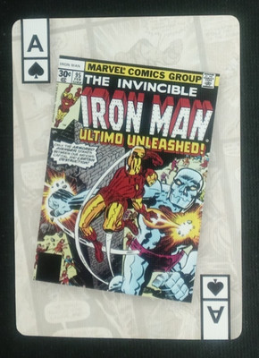 2013 Marvel Comic Retro Iron Man Playing Card Ace Spades