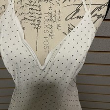 White Rhinestone Prom Formal Dress Bling Windsor 7/8 Medium Stretch Slit