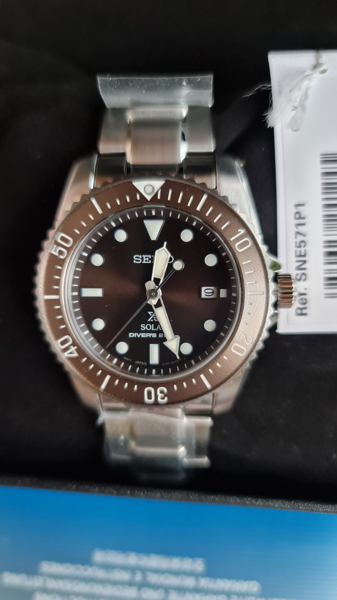 SEIKO ProspeX SNE571P1 Solar Sea Diver Watch 200m 39mm Mini Scuba