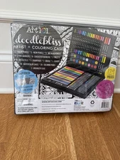Sealed Art101 doodlebliss artist + coloring case 129 pieces