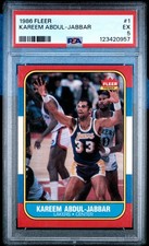 1986 FLEER #1 KAREEM ABDUL-JABBAR PSA 5
