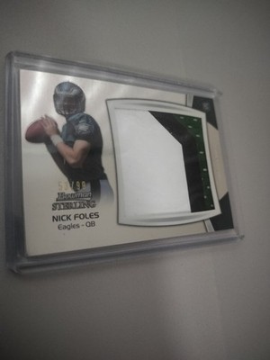 2012 Bowman Sterling NICK FOLES /99 Rookie Jumbo Relic Patch EAGLES RC #BSJRP-NF
