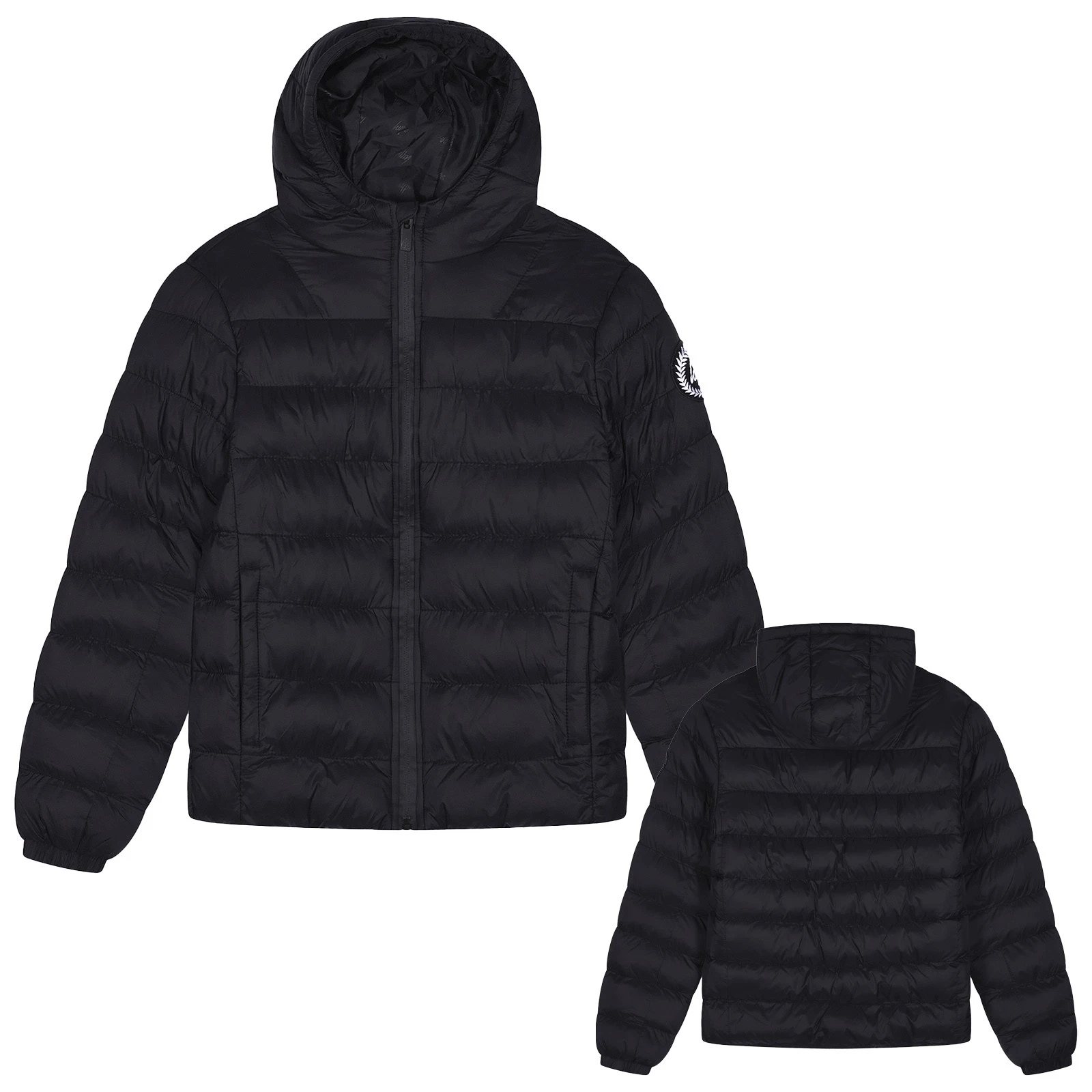 HYPE - Kids Black Puffer Jacket Hooded Warm Quilted Winter Coat