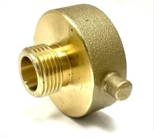 1-1/2 NST (NH) Female x 3/4 GHT Male Brass Fire Hose or Hydrant Adapter Pin Lug