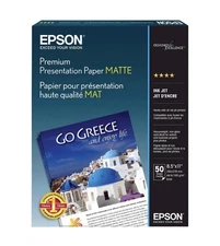 Epson Premium Presentation Paper Matte 8.5 X 11" - 50ct 5 Pack