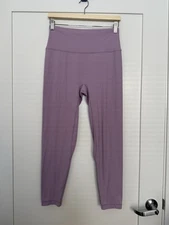 Manduka Leggings Womens Sz L Lilac Purple Pull On Gym Athletic Yoga Stretch