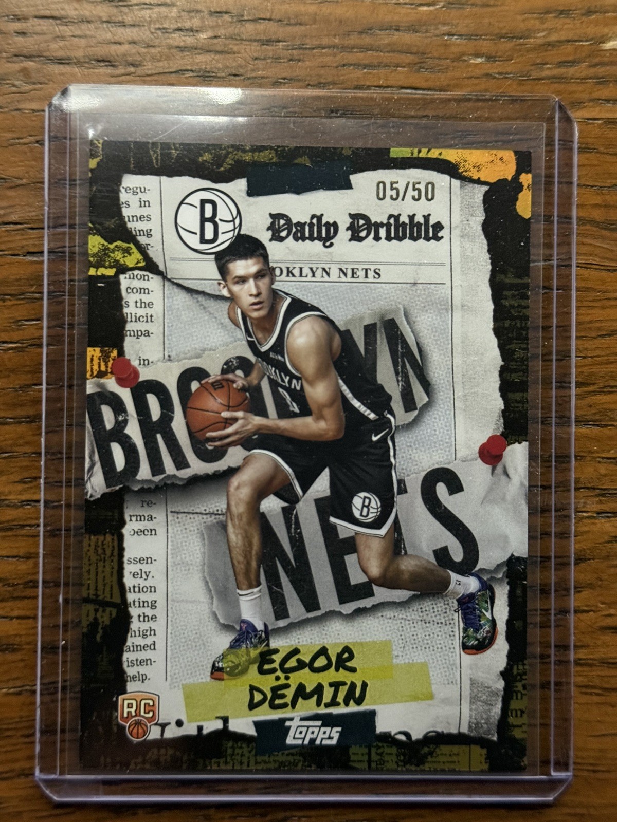 2025 Topps EGOR DEMIN RC Daily Dribble GOLD Holo /50