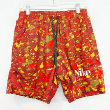 Nike Sportswear Men  s Woven Flow Shorts in Orange Size Small