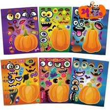 Halloween Stickers for Kids, Make a Pumpkin Face Stickers Halloween Party