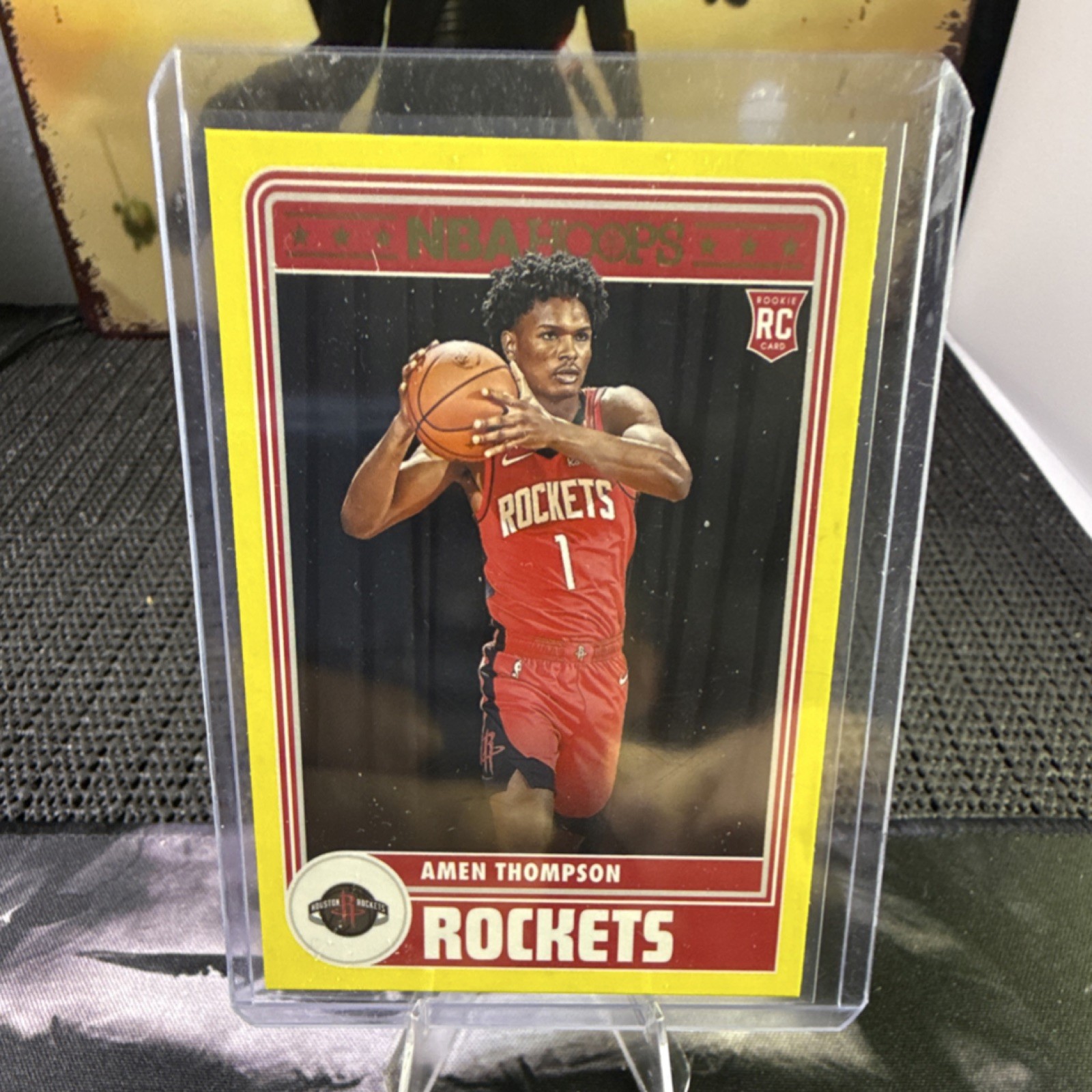 Panini 2023-24 Hoops Amen Thompson #300 Houston Rockets Yellow Rookie Card