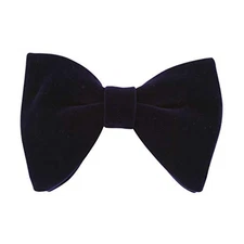 Mens Oversized Velvet Bow Tie Solid Color Formal Tuxedo Pre-Tied Big Dark Navy