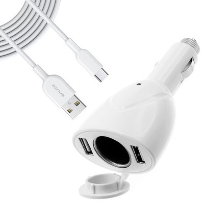 For iPhone 17/Pro/Max/Air - 2-Port USB Charger 6ft Type-C Cable Power Cord DC