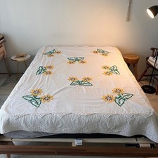 Vintage  handmade multicolor Flora  Embroider...