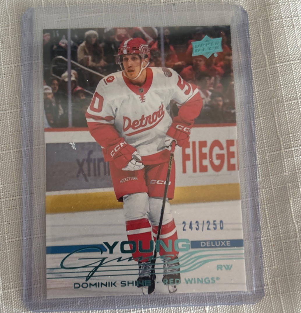 Red Wings 2025-26 Upper Deck Series 1 Young Guns Deluxe /250 Dominik Shine #234 