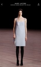 Marc Jacobs Runway Fall 2020 Baby Blue Wool Square Neck Slip Dress 4 Spring 2026
