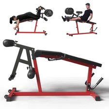 HomeGym Seated Leg Extension and Lying Curl Machine, 800LBS Weight Capacity, Red