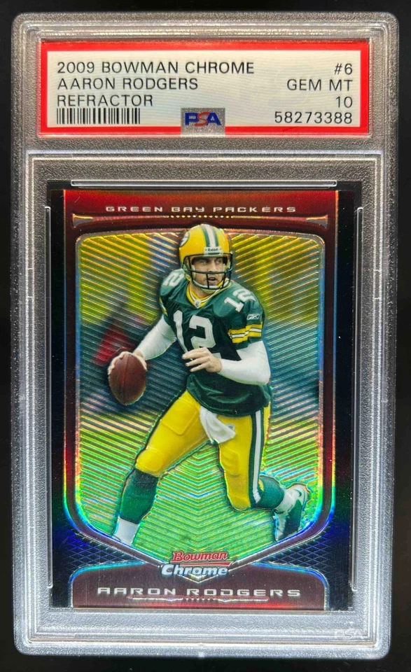 Bowman Chrome 2009 refractor Aaron Rodgers #6 Packers PSA 10