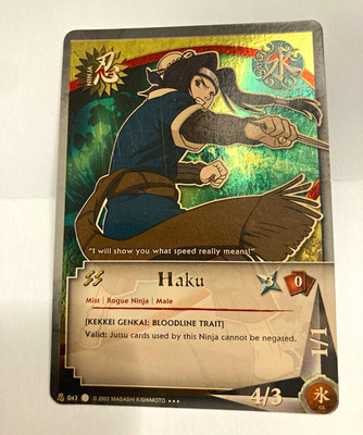 Bandai Naruto Collectible Card Game CCG Haku 043 Holo EN 2002 Ninja 4/3
