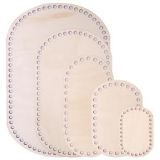 4"/6"/8"/10"/12" Diameter Basket Bottoms for Crochet Bases, 5Pcs Natural Blan...