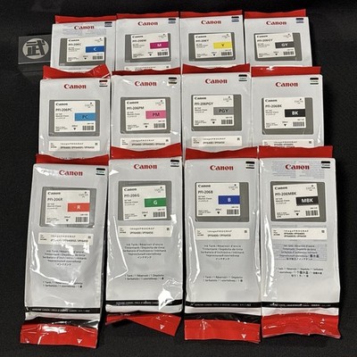 Canon PFI-206 C M Y BK MBK GY R G B PC PM PGY Tinte 300ml ABGELAUFEN NEU 12er...