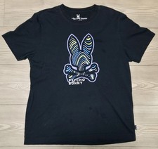 Psycho Bunny Black Graphic Logo T-Shirt 5 Short Sleeve Pima Cotton Men