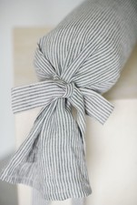10x36 Linen bolster pillow cover with bow ties /Candy pillow/ Pure flax linen