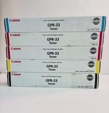 5 OEM Canon iRA C7055, C7065 Cyan,Magenta,Yellow Black Toner GPR-33, GPR33 CMYK
