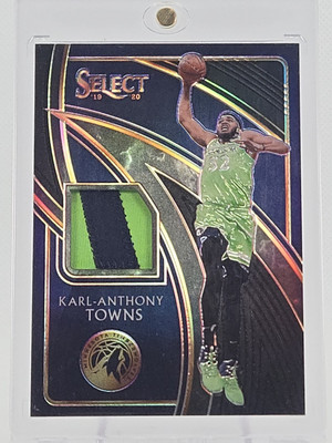 One of One 2019 Select Karl-Anthony Towns Black Prizm 1/1 GAME USED Jersey 