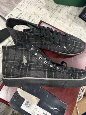 Designer New POLO RALPH LAUREN Charan Charcoal Flannel/plaid Men's Boot Sz 15