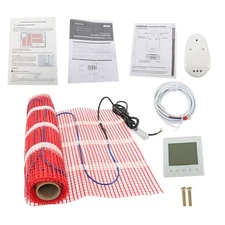 15 Sqft 120V Electric Radiant Floor Heating Mat Kit For Under Tile and Laminate