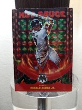 2022 Panini Mosaic Hot Sauce Green Mosaic Prizm #4 Ronald Acuna Jr. Braves
