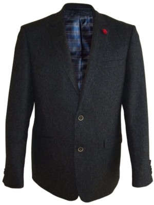 Frank Radloff SAKKO Modell Costes SCHURWOLLE Gr. 50 54 blau anthrazit