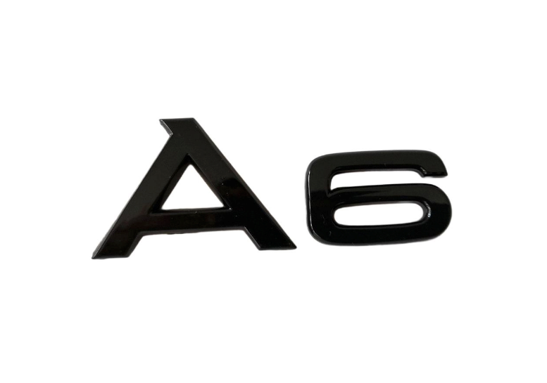 Glossy Black FIT AUDI A6 REAR TRUNK EMBLEM BADGE NAMEPLATE DECAL LETTER NUMBER