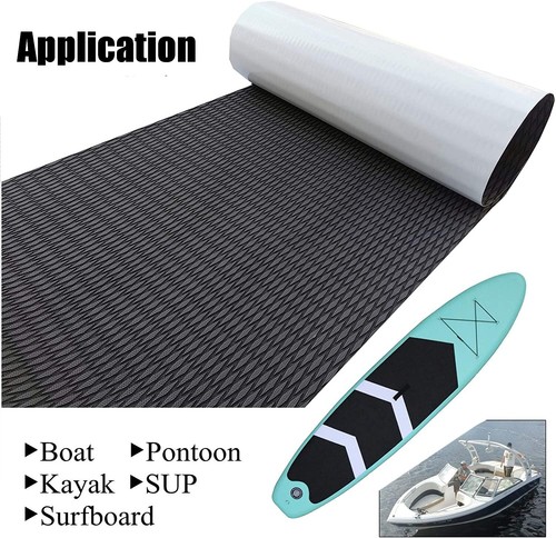Surfboard Traction Pads EVA Foam Boat Flooring Yacht Antislip Mat ▶Black 35x94in - Picture 13 of 22