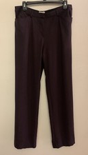 Emporio Armani Virgin Wool Blend Eggplant Wide Leg Slacks Size 46 US 10 
