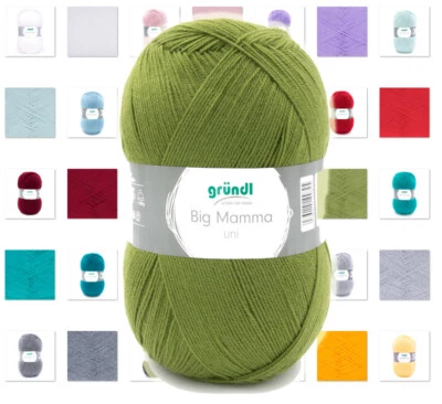 Gründl Wolle Big Mamma uni 400g Garn zum stricken und häkeln