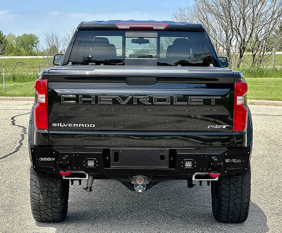 Fit 2019-2022 Chevy Silverado 1500 Vijay Front/Rear Bumper w/Winch Plate& Lights - Image 3 of 4
