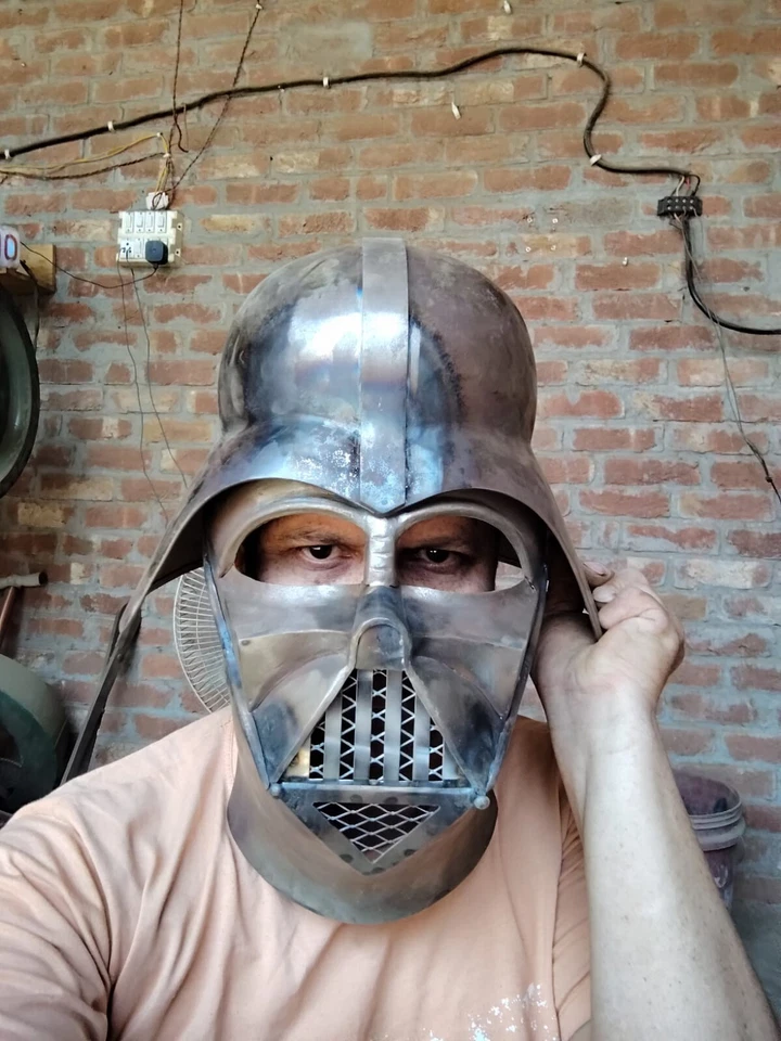 Star Wars Darth Vader Inspired Steel Helmet Empire Strikes Back 1995 Replica - Image 3 of 4