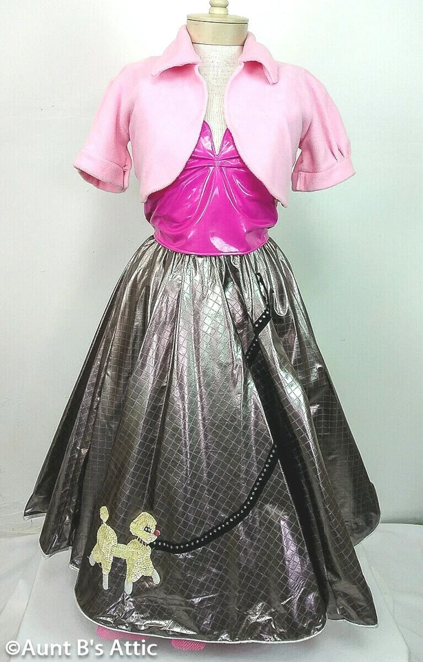 Falda Caniche Años 50 Estilo Barbie Conjunto Falda con Crinolina Top Encogerse de hombros Chaqueta y Cinturón Foto 2 de 4