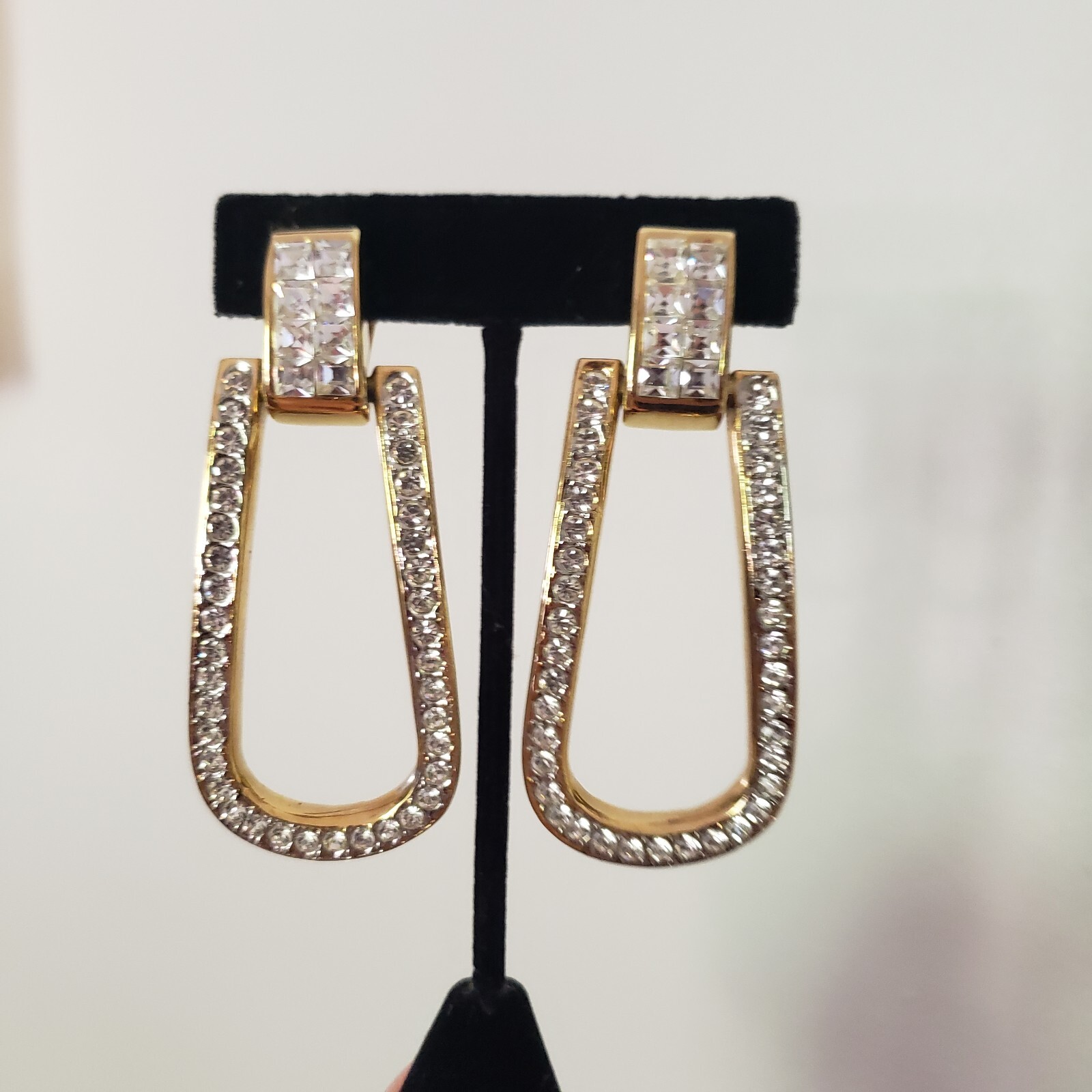 RETRO STATEMENT BOLD EARRINGS CLIP ON RHINESTONES… - image 23