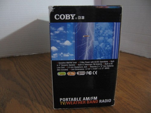Coby CX-38 Portable AM FM TV / Weather Band Radio W/box - Picture 4 of 5