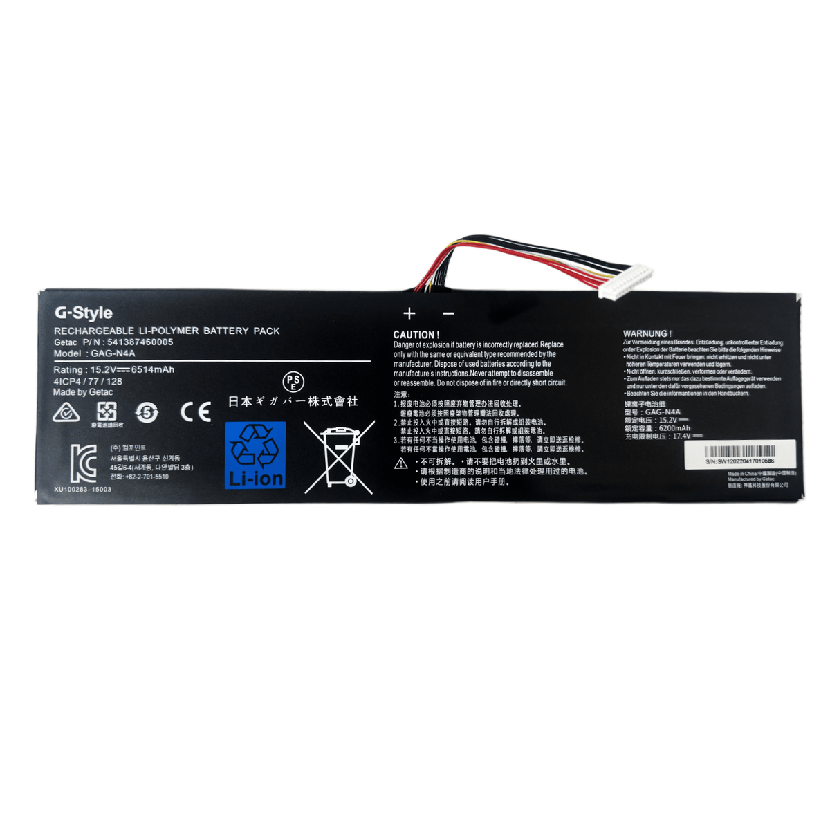 RHKRKQN GAG-N4A Batería de repuesto para portátil Gigabyte Aorus 15 XE5 15G KC XC 15P XD YD 17G YD 17H Aero 15 OLED XD 16 XE5 17 HDR YD Series Notebook 541387460005