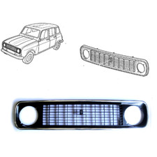 Griglia mascherina fari in plastica nera Renault 4 R4, Renault d'epoca