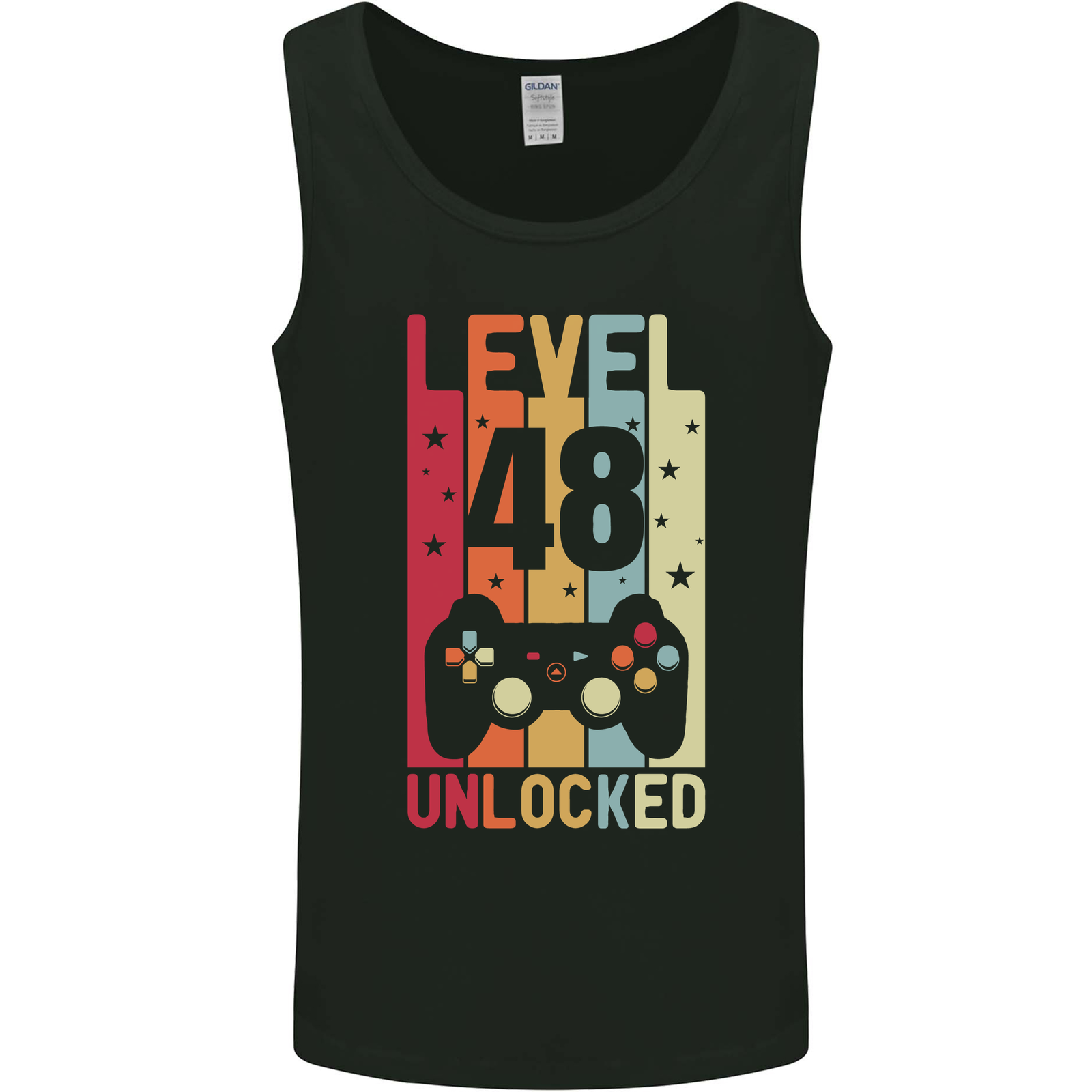 48th Birthday 48 Year Old Level Up Gaming Mens Vest Tank Top