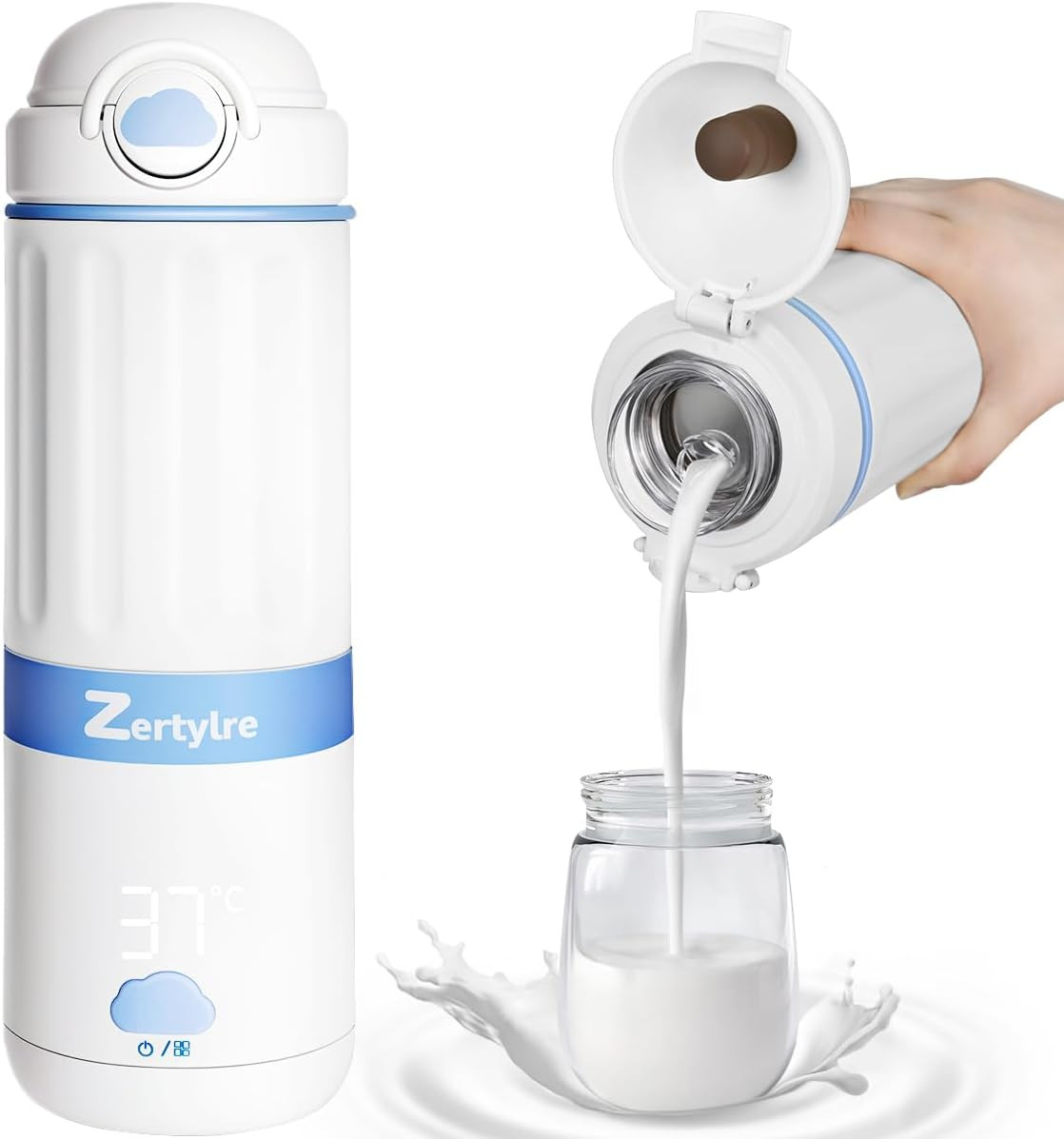 Portable Milk Warmer for Travel,2.5 Min Fast Heating for Breast Milk and Formula